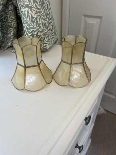 Vintage capiz shell - , candle