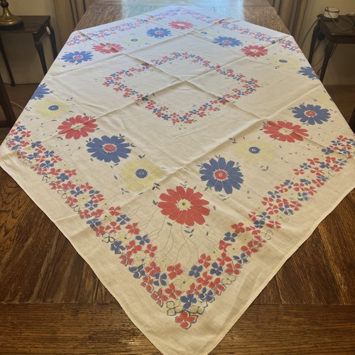 Vintage linen tablecloth - vintage,