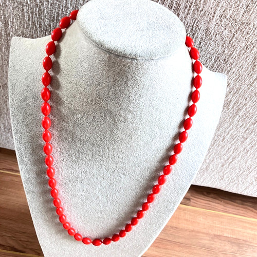 Red popper bead - , necklace