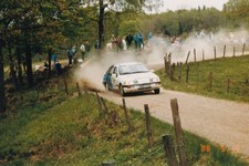 FORD SIERRA REG No.MRB 172, RALLY CAR IN ACTION, COLOR PHOTOGRAPH.