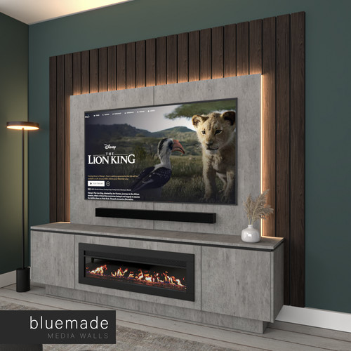 2400mm media wall furniture - media,