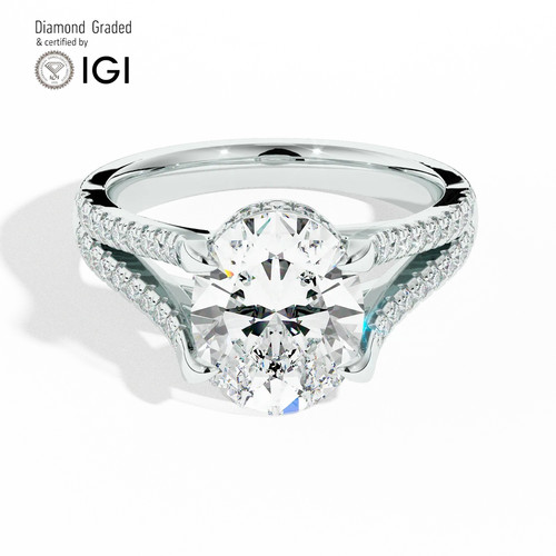 Oval diamond engagement ring - oval,