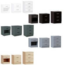 Modern Bedside Cabinet Nightstand Table 1 2 3 Drawer Bedroom Storage Furniture