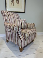 Roll Back Armchair In Striped