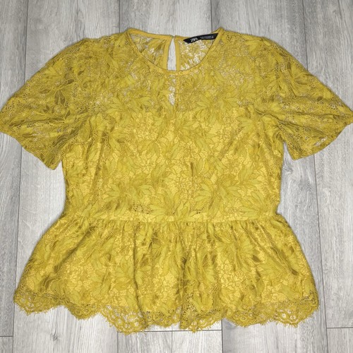 Zara mustard yellow guipure - mustard,