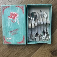 6 x silver plated pastry forks