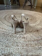 Gorgeous Russell & Bromley Open Toe Ladies Cream Patent Shoes.