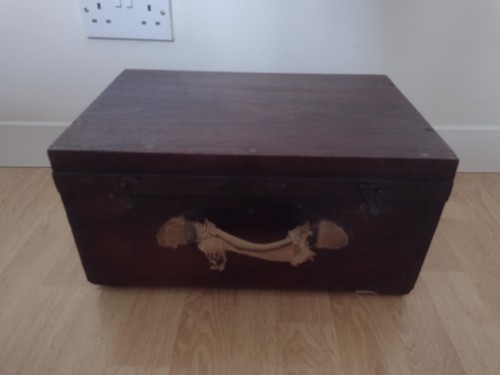 Antique solid wood toolbox - solid,