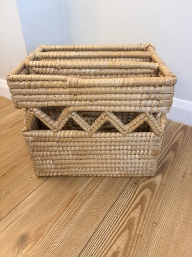 Vintage wicker woven magazine - wicker,