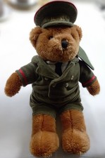 Vintage Harrods Knightsbridge Doorman Teddy Bear Green Suit 10" With Label Soft