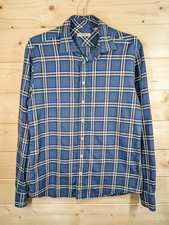 Burberry London Nova Check Shirt Mens Medium Blue Button Up Long Sleeve Y2K 00's