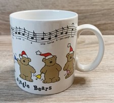 Vintage Russ Berrie Jingle Bear Jingle Bells Musical Notes Christmas Mug/Cup