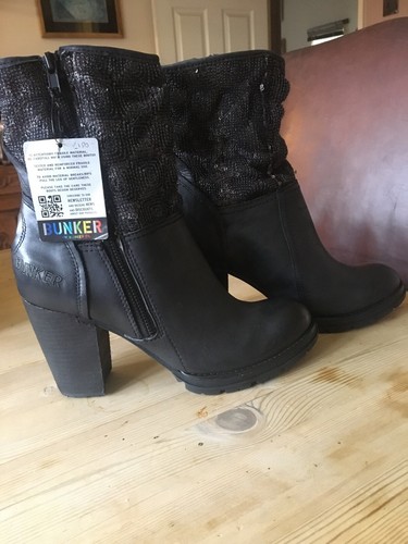 Black bunker ankle - boots, size