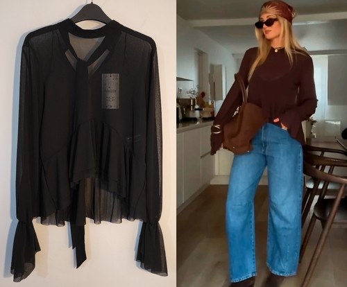 Zara black semi - semi, sheer