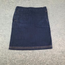 White Stuff Women's Denim Blue Skirt UK Size 10 Side Zip B-375
