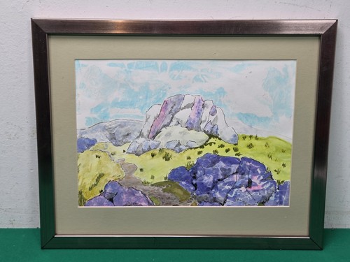 Framed abstract mountain - framed,
