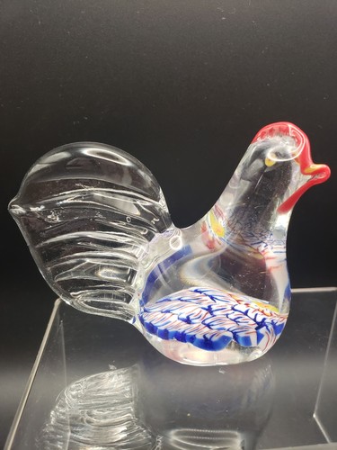 Rooster murano glass figurine - rooster,