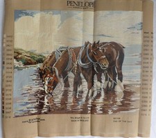 Penelope Shire Horse Tapestry Canvas "End of the day " 56x46cm Wm Briggs