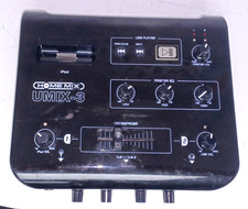 HomeMix UMIX-3 Audio & Video iPod & USB DJ Mixer Black Compact LED Indicators