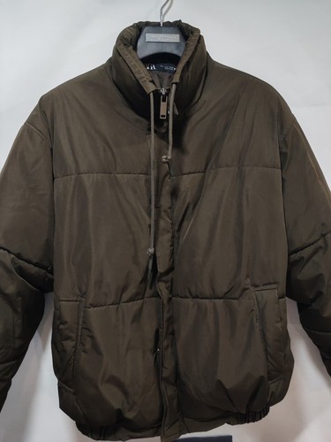Zara men olive green puffer - men's,