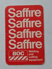 Vintage Saffire BOC Welding Cutting Equipment Advertising Playing Card Red