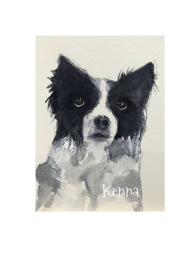 Aceo kenna painting dog - by,