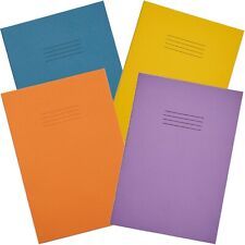 RHINO A4 Exercise Books, 80-Page / 7mm Squared, 4 Colours, 10-Pack