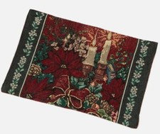 JOBLOT 12 x PLACE MATS CHRISTMAS CANDLE TAPESTRY DECORATIVE FLORAL GREEN RED