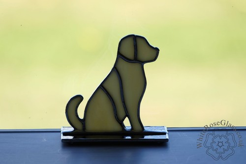 Stained glass sitting yellow - glass,