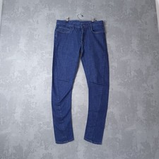 Denham Bolt Helix Jeans Mens 36W Blue Denim Cotton Skinny Fit Mid-Rise Dark Wash