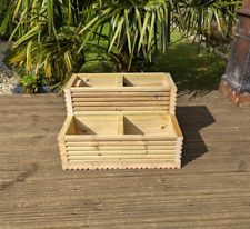 Two Tiered Garden Level Steps Wooden Timber Decking Planter Trough