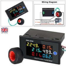 Display AC Panel Meter Voltage Amp 40-300V 0-100A Frequency Digital Energy Power