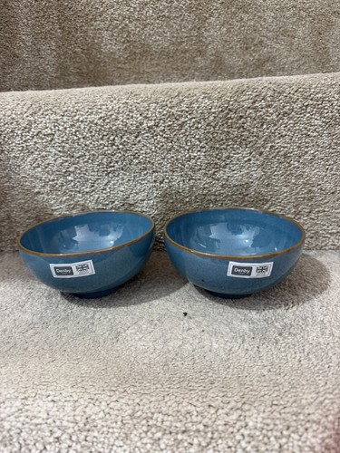 Denby azure rice bowls - 13, cm
