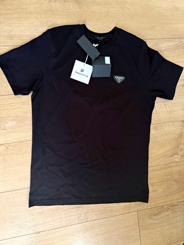 Prada men black logo crew - logo,