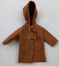 Vintage 1963 Sindy Duffle Coat Brown Felt Winter Coat Pedigree made in England 