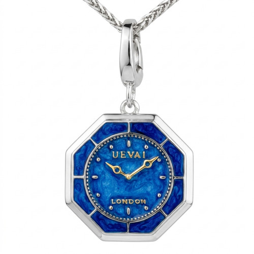 Sterling silver octagon clock - sterling,