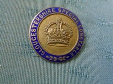 VINTAGE OBSOLETE GLOUCESTERSHIRE SPECIAL CONSTABLE - POLICE ENAMEL LAPEL BADGE