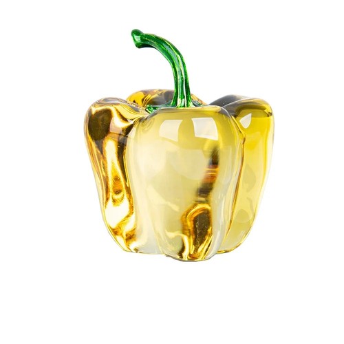 Crystal glass pepper ornament - glass,