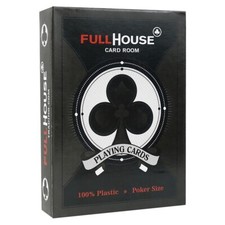 Black Full House 100% Plastic Playing Cards, 2 Corner, Jumbo Index, New Sealed
