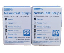 2 x 50 GlucoRx Nexus Blood Glucose Diabetic Test Strips Use By 05.03.26 Freepost