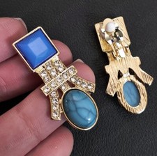 ART DECO crystal BLUE&GOLD