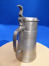 German pewter lidded tankard