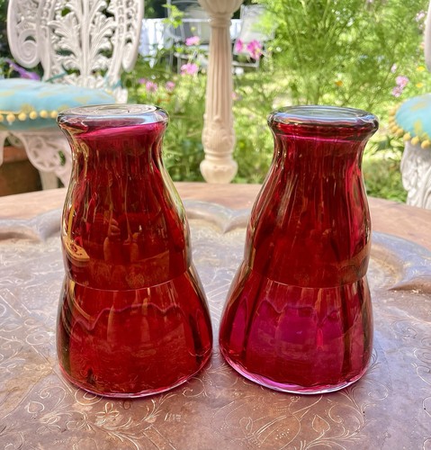 Pair antique cranberry - antique,