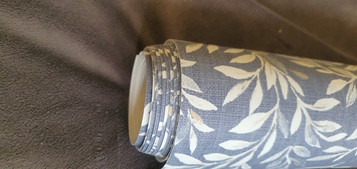 Navy ditsy leaf wallpaper roll - leaf,
