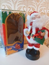 Vintage Boxed 10" Santa Musical Christmas Figure With Light Father Christmas 