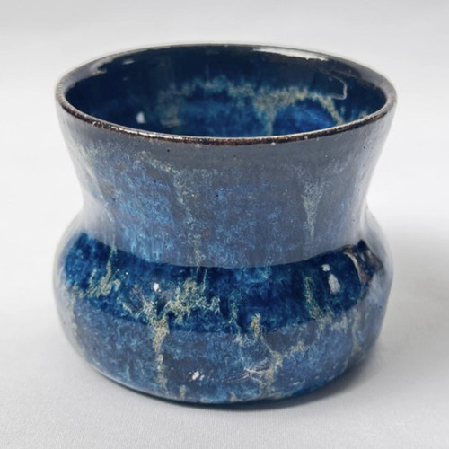 Blue glazed crackle ceramic - blue,