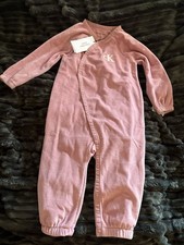 9-12m Calvin Klein pink velvet bodysuit Brand New
