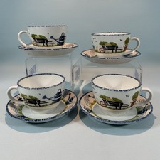 Vintage Wood & Sons Holly Cottage 4 Cups and Saucers Country Farmhouse Gardening