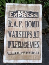 WW2 RAF News Stand Newspaper Billboard Poster Advertising Sign wood mounted