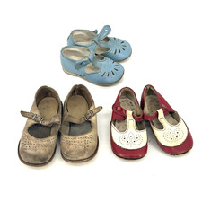 1950s 60s Toddler Mary Jane T bar Grils shoes vintage lot of 3 childrens